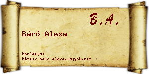 Báró Alexa névjegykártya
